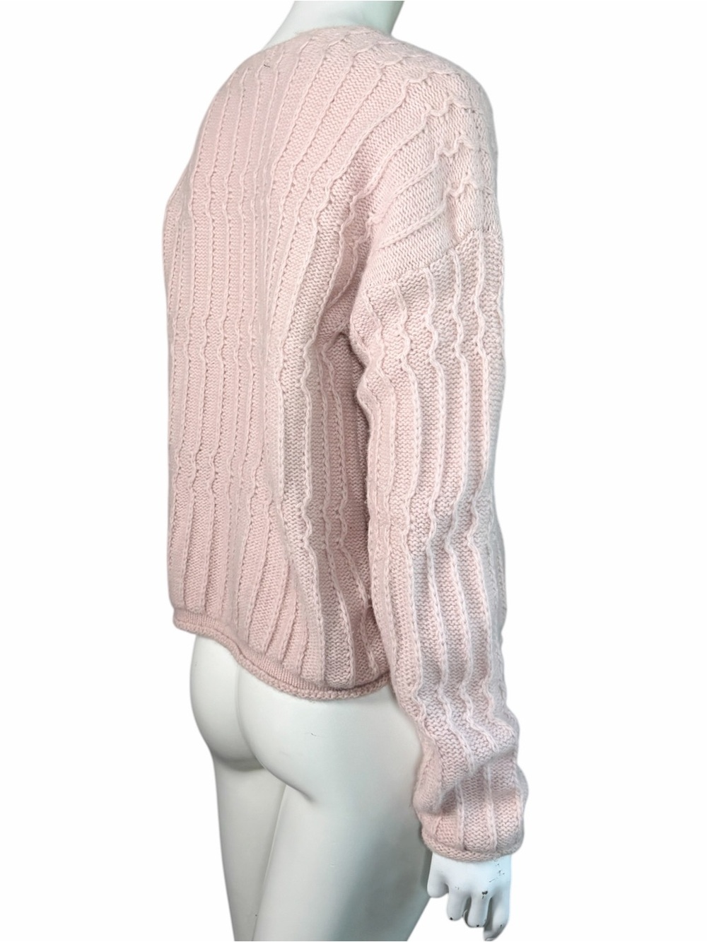 Vintage The Limited Angora Lambswool Cable Knit Pink Sweater Made USA - Picture 4 of 7